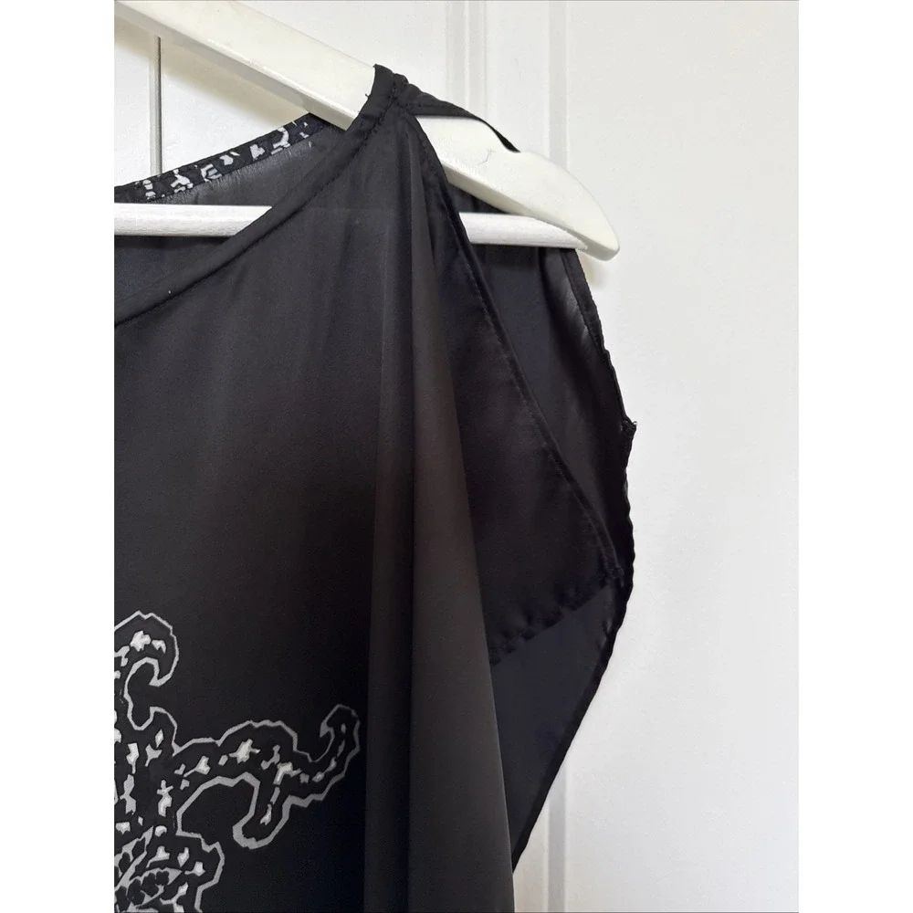 Michael Kors Tunic Bandana Top Black Size‎ S/M Tunic Flowy Paisley
